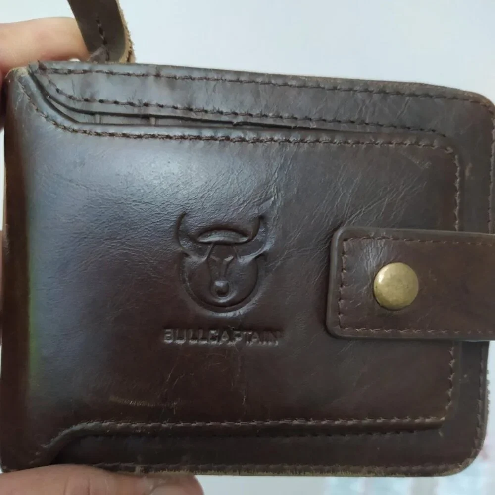 Genuine Leather Wallet for Men Large Capacity ID Window Card Case